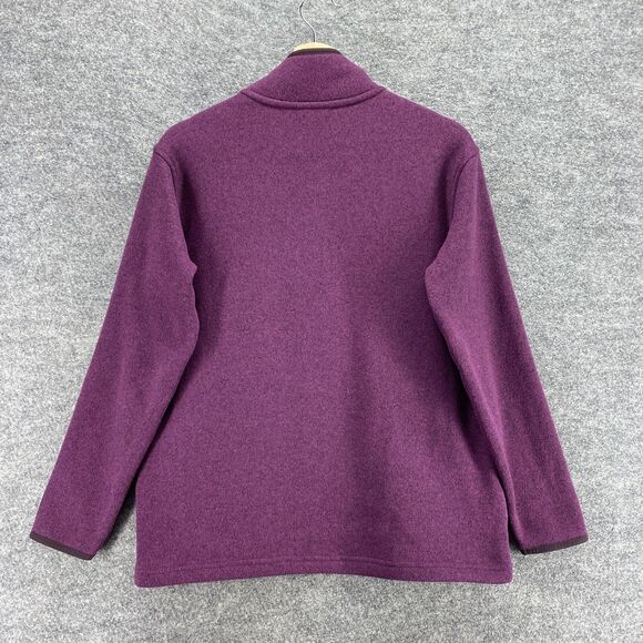 Eddie Bauer Sweater Women S Small Purple Knit High Neck Button Up Long Sleeve - Picture 2 of 9